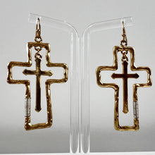 Load image into Gallery viewer, Metal Cross Dangle Womens Earrings
