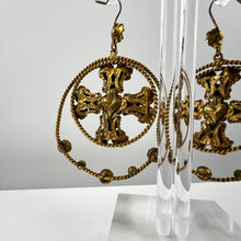 Load image into Gallery viewer, Womens Metal Cross Dangle Earrings
