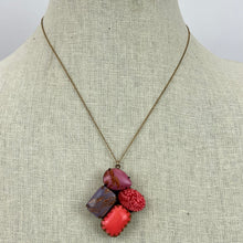 Load image into Gallery viewer, David Aubrey Fine Chain Pink Pendant Necklace 15&quot;
