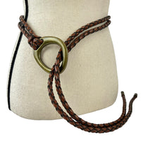 Load image into Gallery viewer, Vintage One-size-fits-all Bolo Rope Belt Leather
