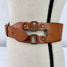Load image into Gallery viewer, GAP Wide Brown Leather Cinch Belt Size Small
