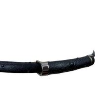 Load image into Gallery viewer, Thin Black Croc Embossed Leather Belt  Size Small Made in Italy
