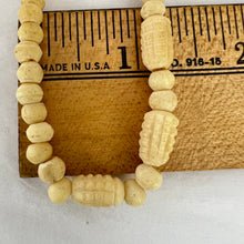 Load image into Gallery viewer, Vintage Ivory colored Hand-carved Necklace 15&quot;
