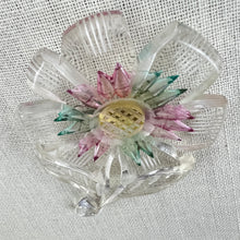 Load image into Gallery viewer, Vintage Clear Acrylic Flower Power Brooch
