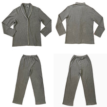 Load image into Gallery viewer, Saks fifth Avenue Gray Pinstripe Flannel Pajamas Size Medium
