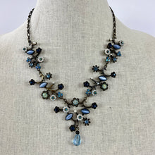Load image into Gallery viewer, Vintage Blue Floral Statement Necklace
