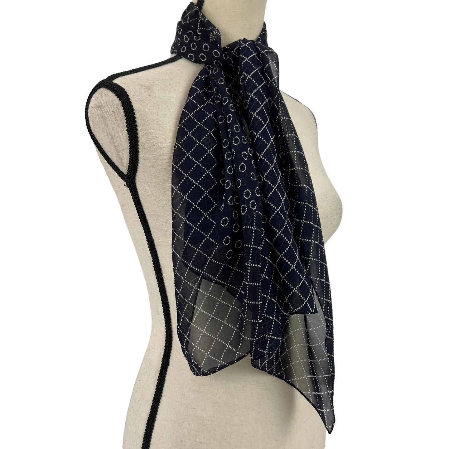 Worth Sheer Navy Blue Rectangle Scarf