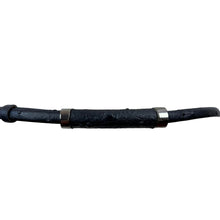 Load image into Gallery viewer, Thin Black Croc Embossed Leather Belt  Size Small Made in Italy
