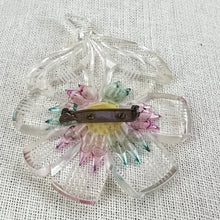 Load image into Gallery viewer, Vintage Acrylic Flower Power Brooch 3.5”
