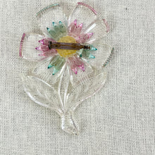 Load image into Gallery viewer, Vintage Acrylic Flower Power Brooch 3.5”
