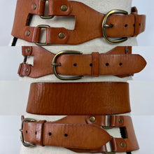 Load image into Gallery viewer, GAP Wide Brown Leather Cinch Belt Size Small
