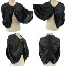 Load image into Gallery viewer, Black Vintage Fringed Cape Size Small
