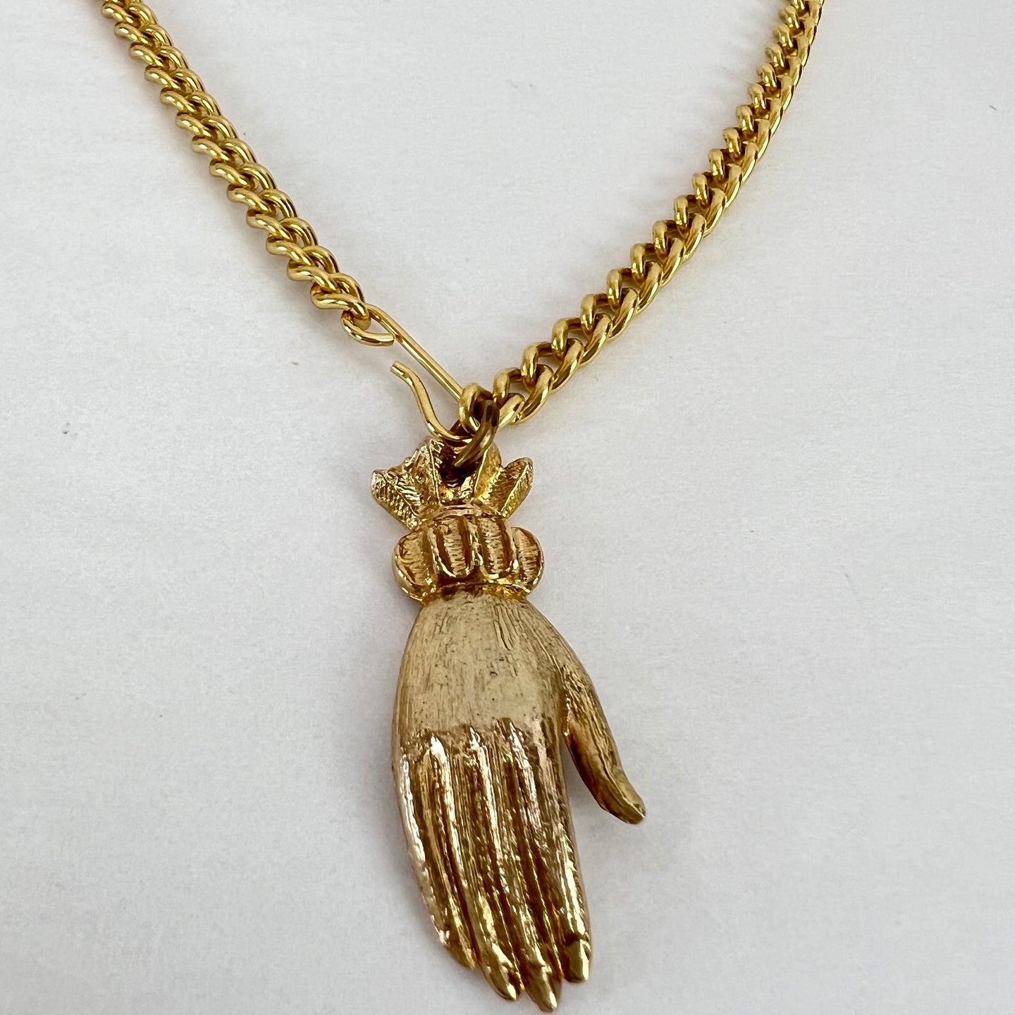 Gold Hand Pendant Necklace