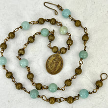 Load image into Gallery viewer, Antique Religious Beaded Mary Pendant Necklace 9&quot;
