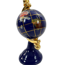 Load image into Gallery viewer, Mini Rotating Globe Paper Weight On Stand Lapis Blue 2 3/4&quot; Tall 
