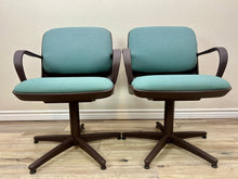 Load image into Gallery viewer, Steelcase Armchairs One Pair Turquoise Blue
