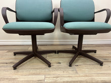 Load image into Gallery viewer, Vintage Steelcase Armchairs One Pair Turquoise Blue
