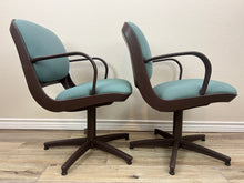 Load image into Gallery viewer, Steelcase Armchairs One Pair Turquoise Blue
