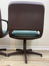 Load image into Gallery viewer, Vintage Steelcase Armchairs One Pair Turquoise Blue
