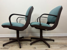 Load image into Gallery viewer, Steelcase Armchairs One Pair Turquoise Blue
