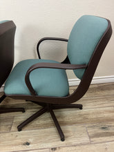 Load image into Gallery viewer, Vintage Steelcase Armchairs One Pair Turquoise Blue
