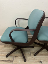 Load image into Gallery viewer, Steelcase Armchairs One Pair Turquoise Blue
