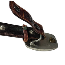 Load image into Gallery viewer, James Jones Tooled Leather Belt Pewter Inlay Buckle Size 28 
