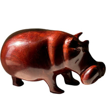 Load image into Gallery viewer, Hand Carved Heavy Wooden Hippo 3.5&quot; Tall
