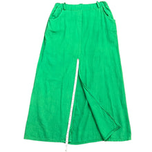 Load image into Gallery viewer, Green Cotton Linen Maxi Skirt With Pockets Size Medium 
