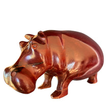 Load image into Gallery viewer, Hand Carved Heavy Wooden Hippo 3.5&quot; Tall
