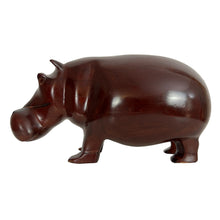 Load image into Gallery viewer, Hand Carved Heavy Wooden Hippo 3.5&quot; Tall
