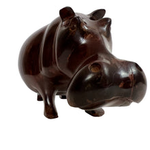 Load image into Gallery viewer, Hand Carved Heavy Wooden Hippo 3.5&quot; Tall
