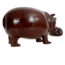 Load image into Gallery viewer, Hand Carved Heavy Wooden Hippo 3.5&quot; Tall
