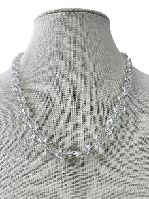 Mid Century Clear Crystal Quartz Women Necklace 