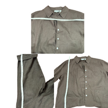Load image into Gallery viewer, Chico&#39;s Brow 3/4 Sleeve 100% Linen Button Up Shirt Size 3 
