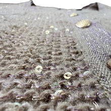 Load image into Gallery viewer, Vintage Michael Simon Wool Blend Sequin Knit Button Sweater Beige 2X
