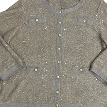 Load image into Gallery viewer, Michael Simon Beige Wool Blend Sequin Knit Cardigan Sweater 2X
