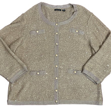 Load image into Gallery viewer, Michael Simon Beige Wool Blend Sequin Knit Cardigan Sweater 2X
