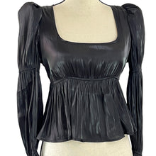 Load image into Gallery viewer, Black Square Neck Bell Sleeve Top Size XS
