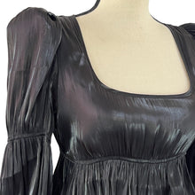 Load image into Gallery viewer, Black Square Neck Bell Sleeve Top Size XS
