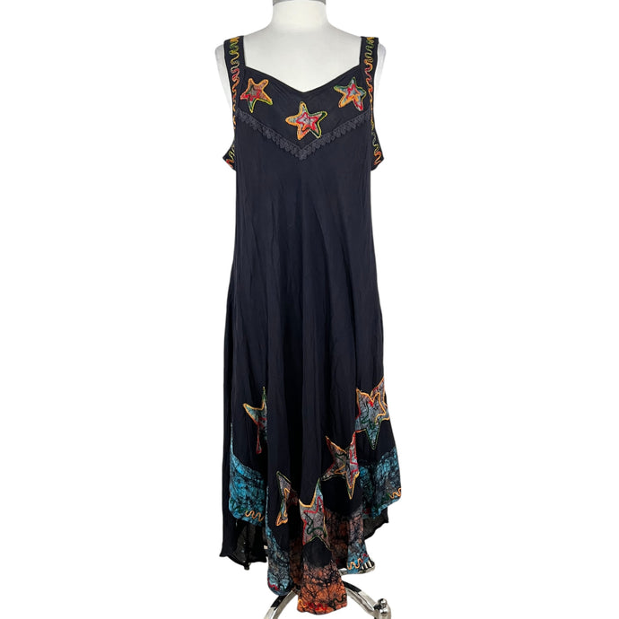  Black Embroidered Sundress Dress 3XL