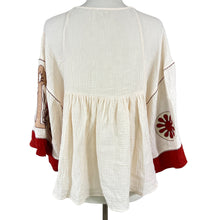 Load image into Gallery viewer, Easel 100% Cotton Embroidered Peasant Top Size Small
