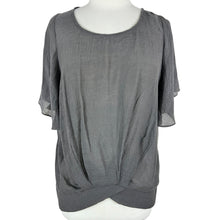 Load image into Gallery viewer, Umgee Gray Semi Sheer Relaxed Fit Tee Size Medium
