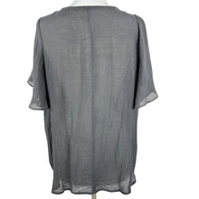 Load image into Gallery viewer, Umgee Gray Semi Sheer Relaxed Fit Tee Size Medium
