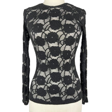 Load image into Gallery viewer, Sheer Black Long Sleeve Top Size Small
