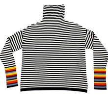 Load image into Gallery viewer, Andthewhy Top Striped Knit Turtleneck Sweater Size S/M
