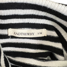 Load image into Gallery viewer, Andthewhy Top Striped Knit Turtleneck Sweater Size S/M
