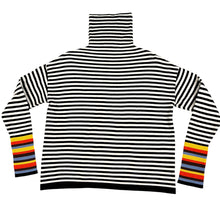 Load image into Gallery viewer, Andthewhy Top Striped Knit Turtleneck Sweater Size S/M
