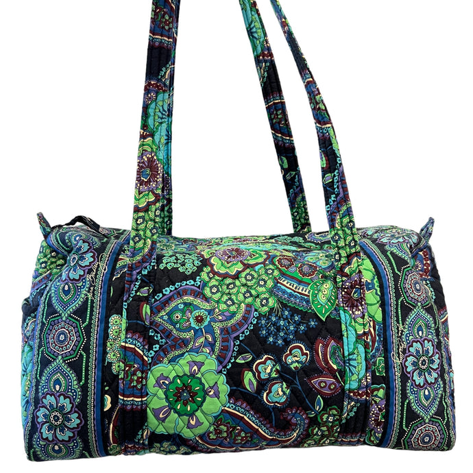 Vera Bradley MEDITERRANEAN BLUE Large Duffle Travel Weekender Bag Green