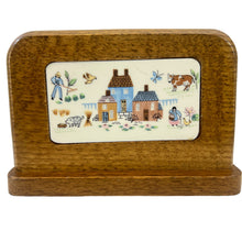 Load image into Gallery viewer, Wooden Heartland Village Farm Scene Napkin Holder Made in Japan
